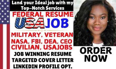 I will write veteran gov job, executive, usajobs, ksa, federal resume writing