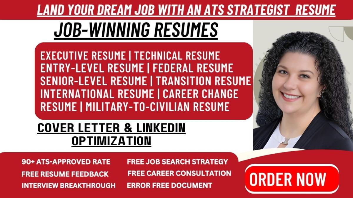 I Will Write Professional ATS Resumes, Cover Letters, and a Full LinkedIn Profile