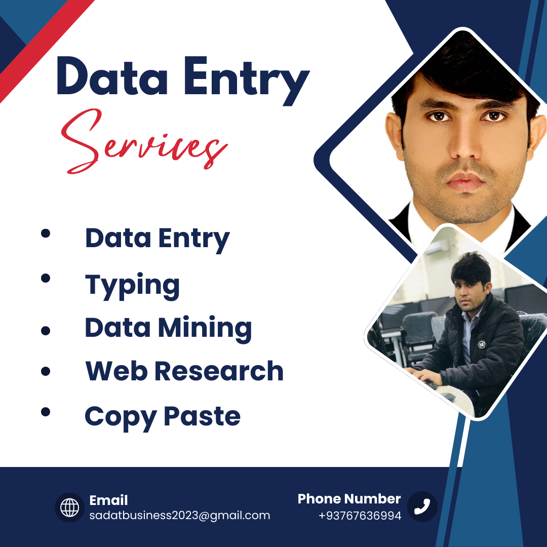 I Will Do Data Entry, Typing, Copy Paste, and Web Research Professionally