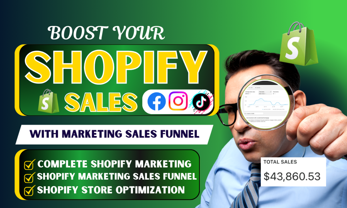 I Will Boost Shopify Sales with E-commerce Marketing, Shopify Dropshipping, and Sales Funnel Strategies