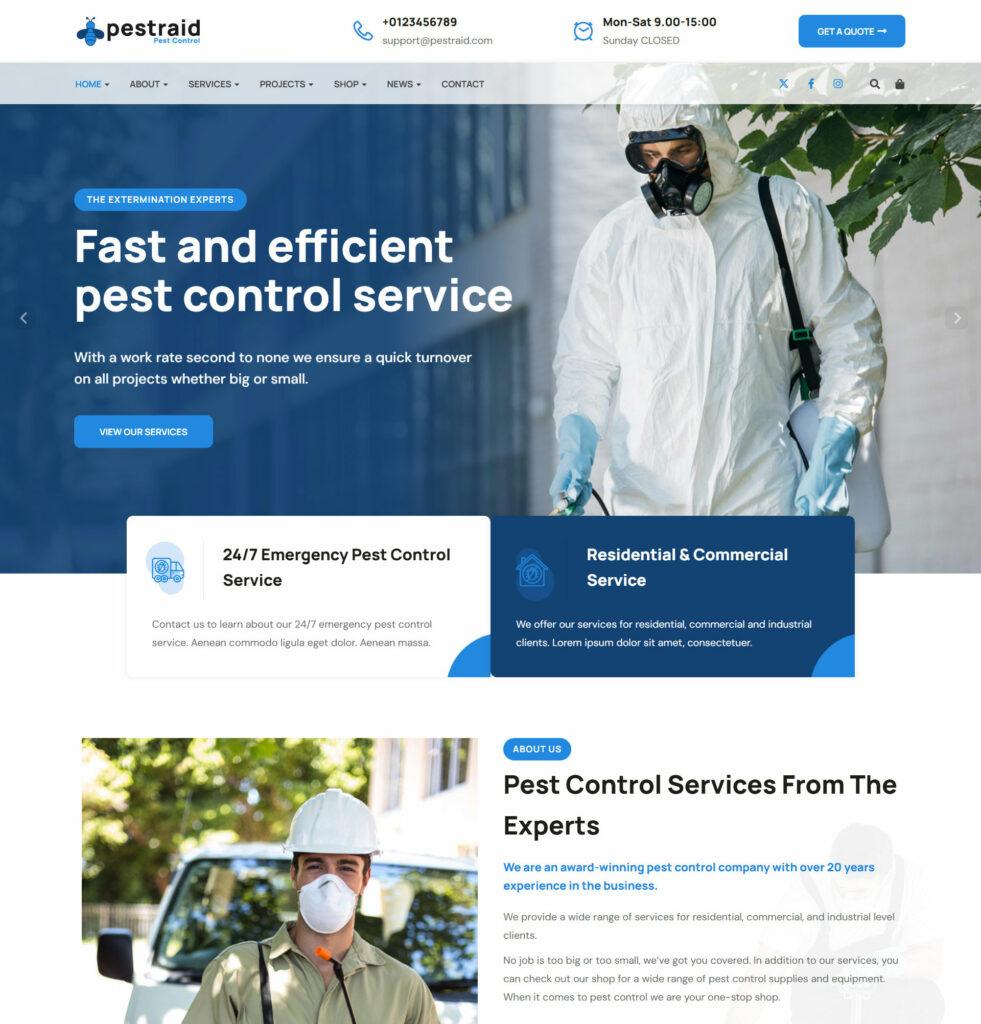 I Will Build Pest Control and Cleaning Service Website