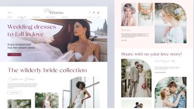 I Will Build a Wedding Dress Website & Bridal Shower Shopify Store or Wix Bridal Wear Website