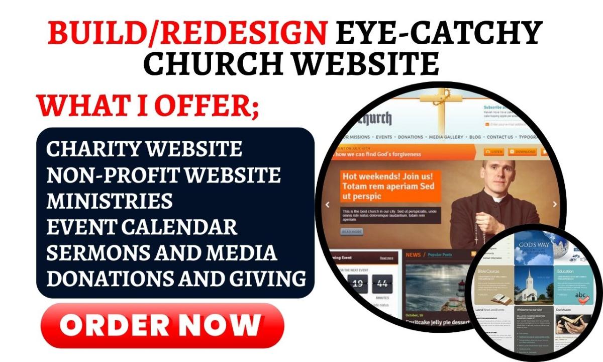 I Will Build or Redesign an Eye-Catchy Church WordPress Ministry Website