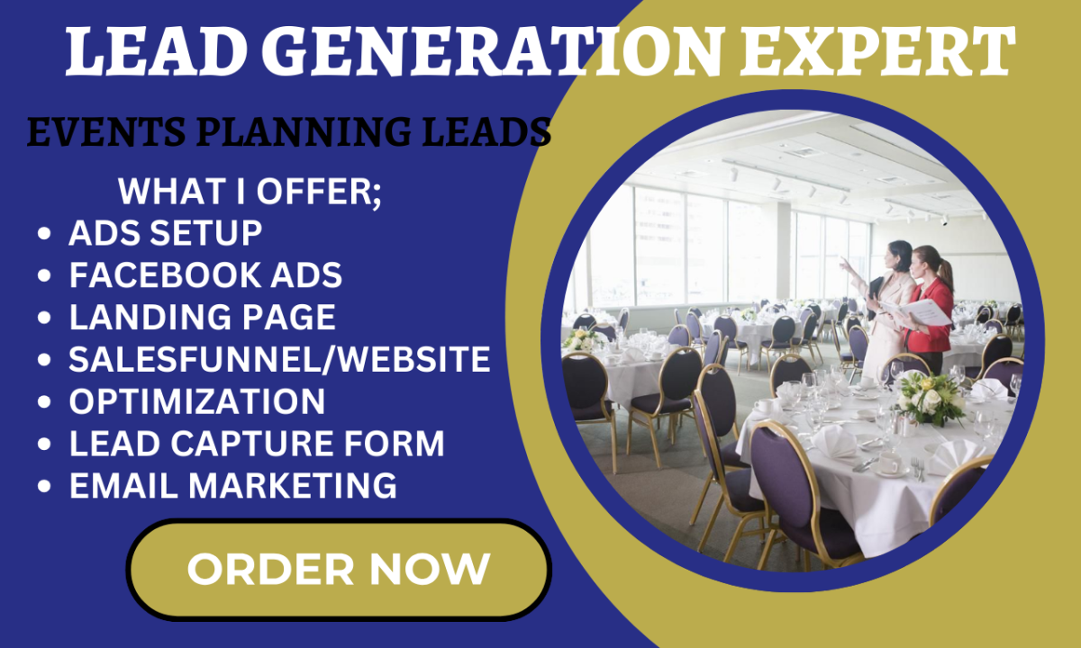 Will Generate Catering Leads & Event Planning Leads via Facebook Ads Marketing