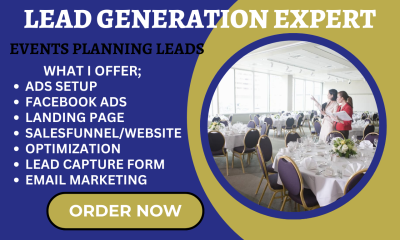 Will Generate Catering Leads & Event Planning Leads via Facebook Ads Marketing