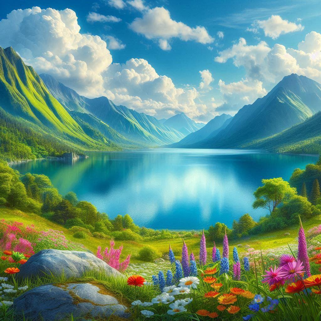 Illustrate Nature Landscapes, Sky, Space Backgrounds