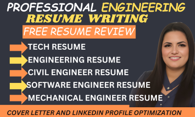 I Will Write a Professional Software Engineer Resume, Engineering Resume, and Tech Resume