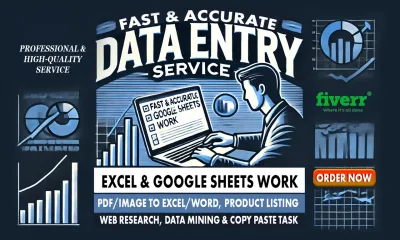 I Will Provide Accurate Data Entry, Copy Paste, and Web Research Services