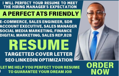 I Will Craft a Professional Resume for Sales, Director, BDR, Finance, Marketing, SDR, E-Commerce, and SaaS Roles