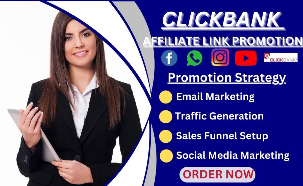 I Will Do Promotion of ClickBank Affiliate Links, Amazon Affiliate Link Promotion