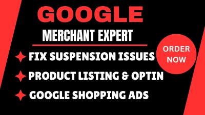 I Will Fix Google Merchant Center Suspension, Shopping Ads, Misrepresentation, GTIN Issues