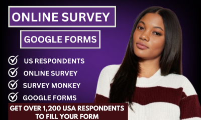 I will get over 1200 USA respondents to fill online survey surveymonkey google forms