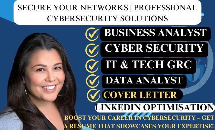 I will write cybersecurity resume data science data analytics resume and tech resume