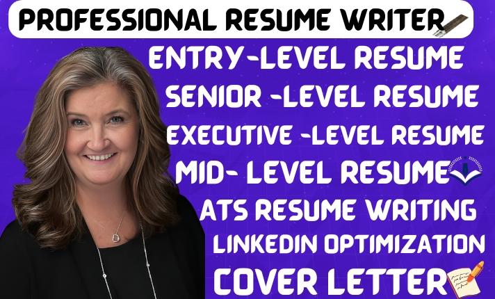 I will write a professional ats friendly resume writing, cover letter linkedin profile