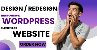 I will design or redesign a responsive wordpress website, wix website design