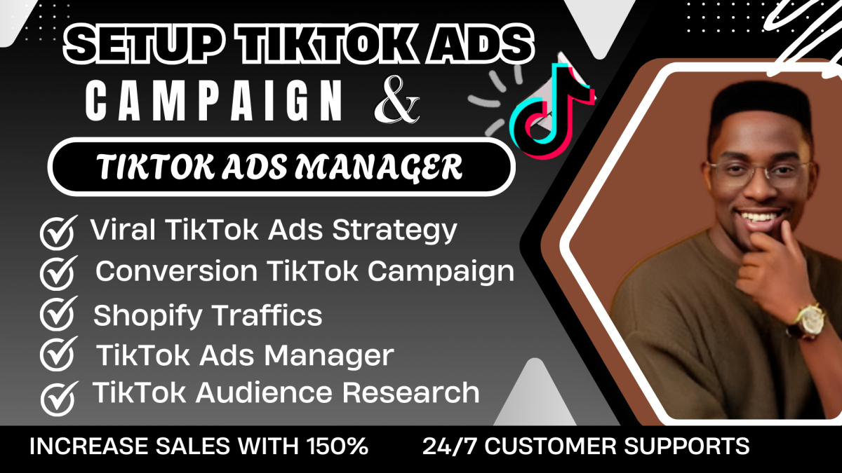 I will setup tiktok ads campaign tiktok ads manager to boost shopify sales promotion