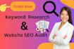 I will do expansive keyword research and website SEO