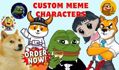 I will do meme coin 2d art meme character design crypto meme coin solana meme videos