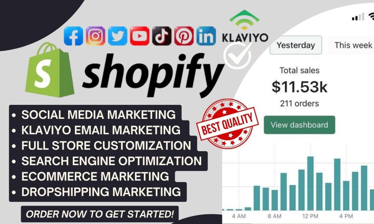 I will do shopify marketing ecommerce marketing dropshipping store boost shopify sales