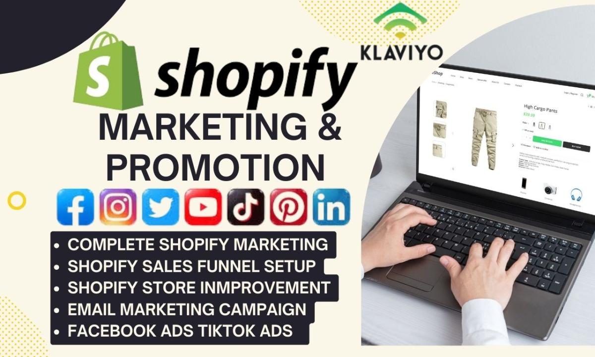 I will increase shopify ecommerce marketing sales, shopify store promotion, tiktok shop