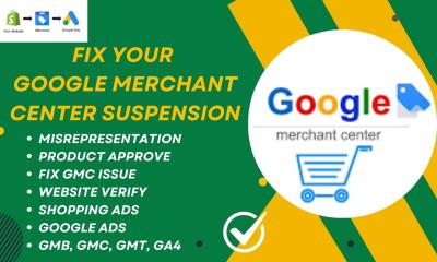 I will design shopify dropshipping store to approved google merchant fix suspended gmc