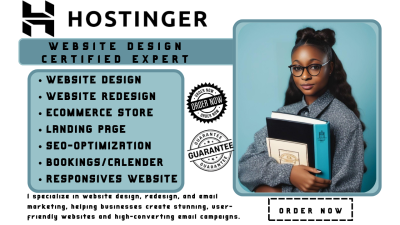 I will hostinger website design wordpress website on godaddy bluehost woocommerce