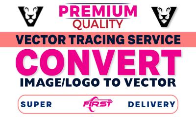 I will vector trace, convert your image to a vector file