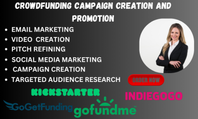 I will do crowdfunding campaign creation and promotion gofundme kickstarter indiegogo