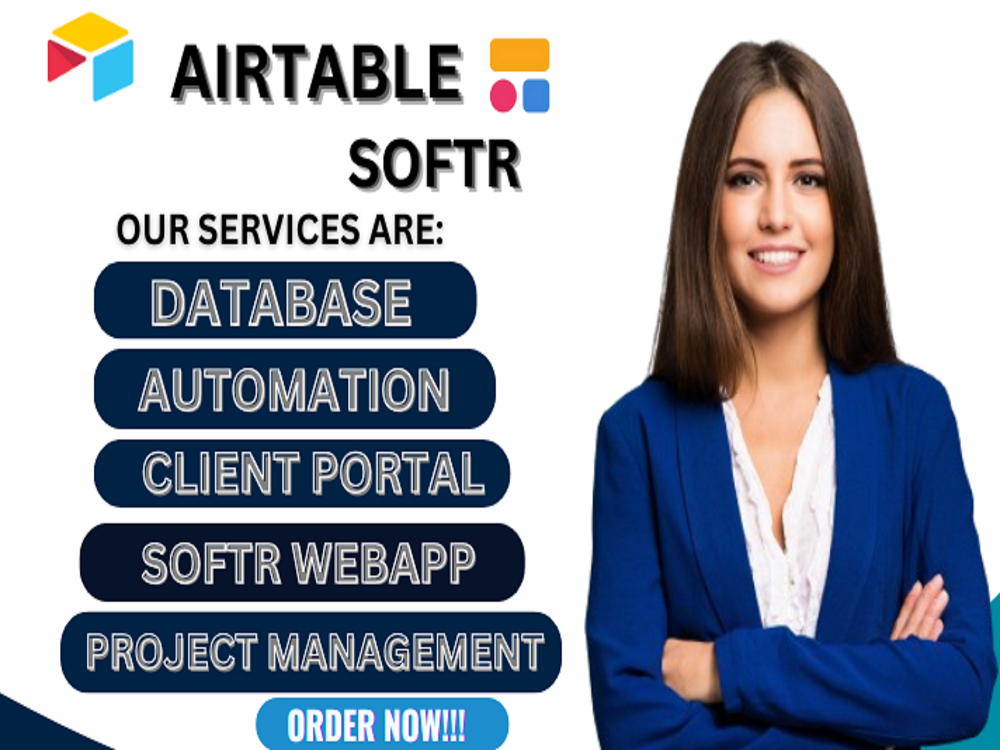 I will setup airtable database design, airtable automation, softr webapp,client porta