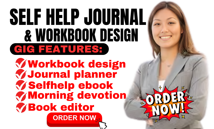 I will do workbook and journal design self help journal kdp journal planner journal