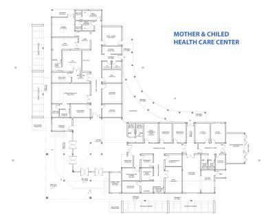 I will draw your hospital, medical space, clinics and patient care center