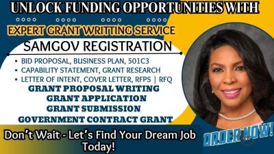 I will do grant research, gov dot grant, grant application, rfp, submission, non profit