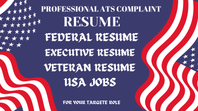 I Will Craft a Federal Resume, USA Jobs, Veteran Resume, and Resume Writing