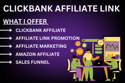 I will do clickbank affiliate link affiliate marketing clickbank affiliate