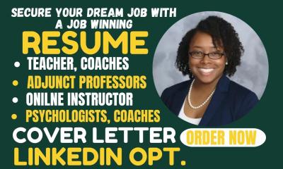 write teacher, adjunct professor, online instructor, coach, and executive resume