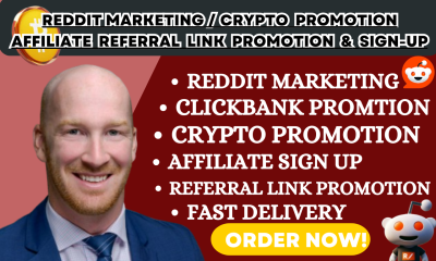 I will do reddit post, affiliate referral link sign up web promotion crypto marketing