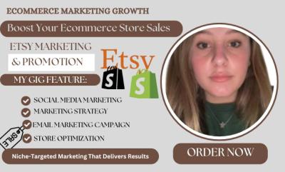 I will do etsy promotion, shopify marketing etsy SEO shopfiy promotion to boost sales