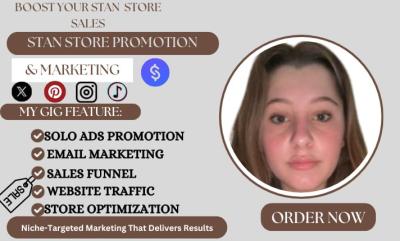 I will do stan store promotion, stan store marketing and design