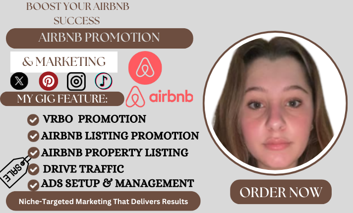 I will do airbnb promotion, airbnb marketing, airbnb listing and vrbo for booking