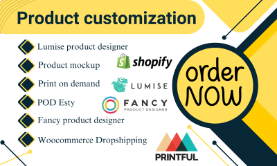 I will setup product customization using lumise ,fancy product designer,customily