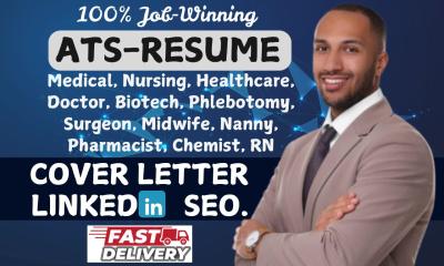 I Will Write Healthcare, Nursing, Doctor, Phlebotomy, Clinical Research, Biotech Resume