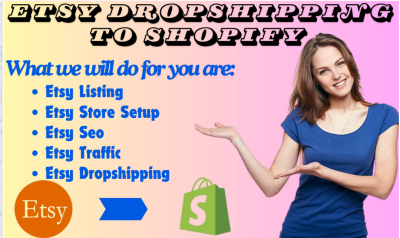 I will handle etsy dropshipping, SEO, shop setup, and product listings for shopify