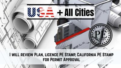 I will review, lisence pe stamp, california pe stamp, guarantee permit approval