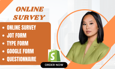 I will create google form using jotform, type form online survey, questionnaire