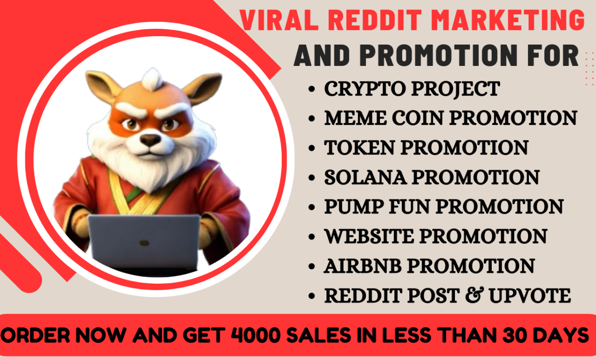 I will do reddit post upvote for ai crypto memecoin nft news airbnb websites management