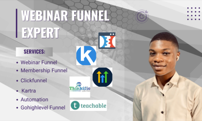 I will do webinar automation funnel membership funnel in gohighlevel clickfunnel kartra