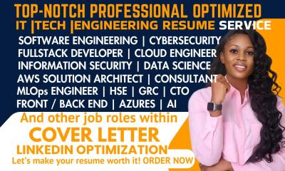 I Will Craft a Professional Resume for Technical, Consultant, SDR, Software Engineering, HSE, Azure, and CTO Positions