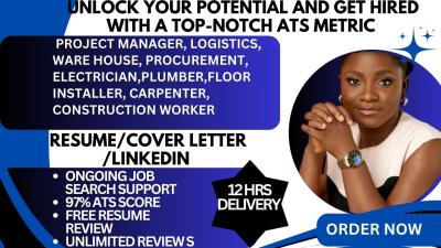 I will write a logistics resume, procurement, warehouse and project manager resume