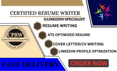 I Will Write Professional ATS Resume, LinkedIn Optimization, and Cover Letters