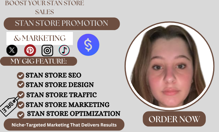 I Will Do Stan Store Promotion, Stan Store Marketing, and Design